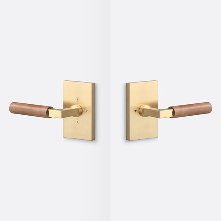 Sure-Loc Hardware Sure-Loc Hardware Levanto Privacy Rosette, Satin Brass, Walnut Grip LV102 SB GRIP-WN